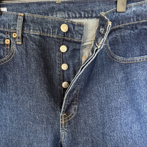 Gap Cheeky Straight High Rise Dark Indigo Blue Denim Button Fly Jeans Size 12 - Picture 4 of 14